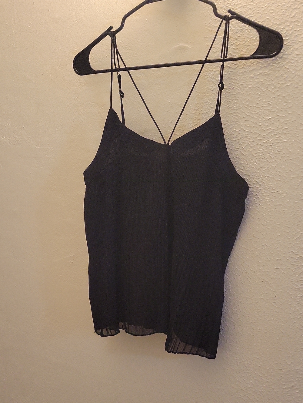Hollister Black Pleated V-Neck Cami Top